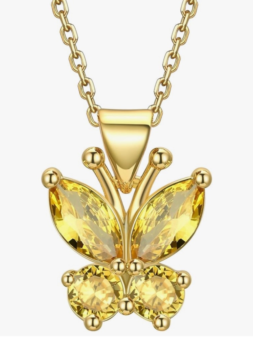 Stunning Nordstrom 18KT Gold Vermeil Citrine Butterfly necklace
